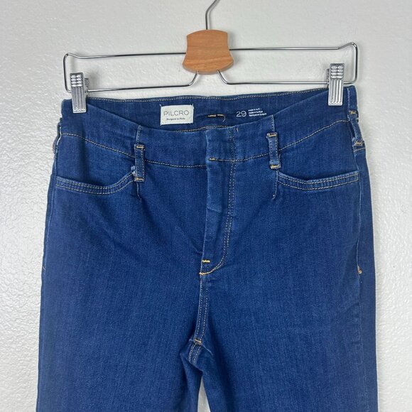 Anthropologie Pilcro Kick Mid Rise Crop Flare Jeans 29 Boho Minimalist Contempor - Picture 3 of 12